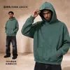 Moletom com Capuz Unisex Pesado Solto Estilo Outono e Inverno Cross 500g Veludo Plus Lavado Old Wax Dye Top Estilo Americano