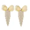 Brincos de Borla Laço Tridimensional Full Diamond Retro da Moda para Mulheres Europeus Franceses Americanos Transfronteiriços Brincos de Pedraria Pérola Atacado