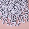 Cuentas de Letras y Números 0-9 de Colores, Cuentas Cuadradas Luminosas, Cuentas Redondas Planas, Material para Pulseras, Accesorios de Cuentas Sueltas Hechos a Mano para Bricolaje