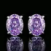 Juego de Joyería Anillo Ovalado Pendientes Collar para Mujer Lujo Corte Flor de Hielo Diamante de Alto Carbono Súper Brillante Accesorios al por Mayor