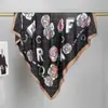 Lenço Quadrado de Seda Sarja 90cm com Textura Delicada Xale Estilo Retrô Lenço Quadrado Atacado Moda de Luxo Acessível Xale Feminino