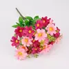 Buquê de simulação pequena margarida dança flor artificial decoração pequeno ramo flor de plástico calha de flor de casamento arranjo de flores flor de seda prímula