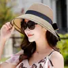 Sombrero de Paja de Ala Ancha para Mujer, Protección Solar para Vacaciones de Verano, Sombrilla para Viajes a la Playa, Sombrero de Pescador tipo Cúpula, Casual y Versátil