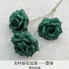 Buquê de Flores Artificiais Rosa Diamante de 3 Peças Produto Acabado Flores de Seda Artificial para Arranjos de Casamento Flores Plásticas para Decorações de Casamento