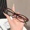 Gafas retro de montura ovalada negra para mujer, montura pequeña ojo de gato, se pueden adaptar con lentes graduados, gafas planas anti luz azul
