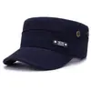 Gorra Militar Primavera y Otoño Simple Casual Ala Corta para Hombre Ajustable Sombrero de Sol Lavado Antiguo Color Sólido Copa Plana Sombrero Protector Solar Mujer
