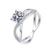 Anillo de Moissanita Color D de 1 quilate de Oro de 18K con Diseño de Vid Cuatro Garras Propuesta Boda Outlet de Fábrica Anillo de Plata 925 Mujer