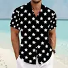 Camisas masculinas de manga curta com estampa digital 3D, estilo praia e resort havaiano, mais vendidas na primavera e verão, transfronteiriças