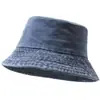 Sombrero de pescador fino lavado para mujer, primavera y verano, estilo japonés, marca de moda, retro, combinable, simple, protector solar, sombrero de lavabo de mezclilla.