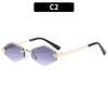 Gafas de sol de personalidad de serpiente de diamante sin montura transfronterizas, gafas de sol clásicas de tendencia europea y americana transfronterizas, gafas de sol avanzadas