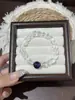Pulsera de aguamarina natural y cristal blanco para mujer, joyería de cristal de amatista de lujo ligero de nicho de alta gama para regalar
