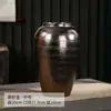 Jingdezhen Tuhu Jarrón de Cerámica Dorado Mate Flores Secas Flores Adornos Florales Retro Juego de Tres Piezas