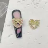 Joias de Liga Popular Transfronteiriça para Nail Art Amor Coração de Pêssego Diamante Tridimensional Decoração de Unha Venda por Atacado