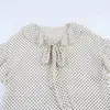 Ropa de Mujer Transfronteriza 2026 Nueva Moda Europea y Americana Camisa de Lunares con Mangas Acampanadas Decorada con Lazo para Mujer B483032