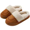 Pantuflas de imitación gamuza estilo coreano y japonés con costura lateral para pareja, suela suave para oficina, interiores, algodón y lino, ligeras para uso en casa, recibir invitados y viajes