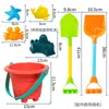 Conjunto de Brinquedos de Praia para Crianças Ampulheta Balde Cavando Areia e Brincando com Ferramentas de Areia Quiosque de Piscina de Areia na Beira da Praia Interação Familiar