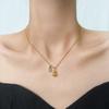 Collar Calabaza de la Suerte para Mujer Cadena Tesoro de la Suerte de Verano Acero Titanio 18K de Alta Gama Diseño Nicho sin Color