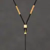 Cordão de Pingente Tecido à Mão com Cabeça de Buda, Pingente Dourado e de Jade, Cordão de Colar Feminino, Cordão de Pingente, Cordão de Acessório para Pendurar no Pescoço