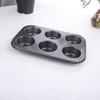 Plato para tostar antiadherente de 6 tazas redondas, molde para hornear crujiente de turrón con forma de copo de nieve, bandeja para hornear pasteles domésticos, taza Mafen