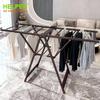 Estante plegable móvil de aleación de aluminio para secar ropa, de pie, con alta capacidad de carga para uso en interiores y exteriores, apto para colgar en el balcón y secar la ropa