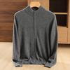 Chaqueta de cachemira para hombre, sencilla, de color liso, con cuello alto y cremallera, holgada, para negocios, juvenil, de punto, para otoño e invierno.