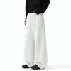 Pantalones de chándal rectos de peso pesado con caída, de estilo americano/personalizado, con cintura de color block de marca de moda para hombres y mujeres, holgados y estilizados para deportes y ocio de otoño