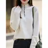 Novedades 2026 de comercio exterior, estilo coreano para primavera, otoño e invierno, tops de punto, suéteres, prendas de punto de color liso y capas base de moda para mujer de talla grande