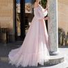 2025 Nuevo Vestido de Novia Largo de Malla de un Hombro para Mujer de Comercio Exterior Europeo y Americano Vestido Grande Nuevo
