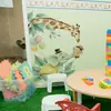 BRUP Adesivo de Parede Girafa Elefante Menininho Aquarela Quarto de Bebê Quarto Infantil Decorativo HS4748E