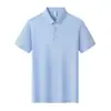 Camisa tipo polo hecha de seda de hielo, de secado rápido, fresca, con cuello camisero, de manga corta, ropa de trabajo corporativa, business casual, hecha a medida, en stock, disponible en tallas grandes