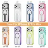 Adecuado para Apple 17PROMAX, anticaída, antiamarilleo, alta transparencia, protección de 360 grados, soporte giratorio magnético, funda para teléfono IPHONE16