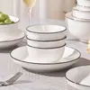 Louça de Cerâmica Jingdezhen 2026 Novo Modelo Conjunto de Tigelas e Pratos de Porcelana para Uso Doméstico, Tigelas e Pratos de Cerâmica Simples, Pratos de Arroz, Tigelas para Macarrão, Tigelas para Sopa