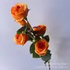 Rosa de Simulação Cinco Cabeças Rosa Redonda Ramo Único Pacote Rosa Casamento