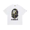 Fornecimento Exclusivo Transfronteiriço Marca Japonesa Tendência Estampa Camuflada Gola Redonda Pulôver Solto Manga Curta Camiseta Jovem Camiseta de Verão