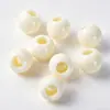 Cuentas redondas de acrílico pintado con agujero grande color sólido hechas a mano sueltas macarrón accesorios para joyería DIY pulsera