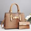 Bolsa Feminina 2025 Novo Estilo Textura Ombro Transversal Padrão Lagarto Couro Brilhante Grande Capacidade Bolsa Feminina