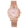 Comercio Exterior Popular Douyin Live Arte Flor Reloj de Pulsera para Mujer Reloj de Pulsera para Mujer Correa Milanesa Correa de Malla Reloj de Cuarzo Reloj de Pulsera para Mujer
