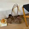 Bolsa de asas con cordón de lunares, cuero suave para mujer, gran capacidad, bolso de hombro para llevar debajo del brazo, estilo retro de motocicleta, bolsa para el día a día para mujer, ya disponible