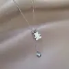Explosión de TikTok Acero de Titanio Tirar Oso Amoroso Collar Joyería para Hombres y Mujeres Moda Personalidad Popular en Internet Europa y América Transfronterizo Simple