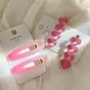 2025 Cor Rosa Suave Degradê Acessório de Cabelo Amor Presilha Jacaré Feminina Franja Cabelo Quebrado Presilha Lateral Acessório de Cabeça Doce de Verão