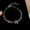 Pulseira Coração Borboleta Corrente Coração de Amor Zircônia Laço Pulseira de Luxo Leve Toque de Alta Qualidade Pulseira Design de Nicho Exquisite Joia de Mão