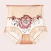 Panty Sexy de Encaje Rojo de Cintura Alta para Mujer, Control de Abdomen, Levanta Glúteos, Malla Transpirable Hueco Calado Bragas para Mujer