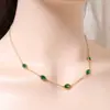 Pendientes de Borla con Zirconia en Forma de Rombo Retro Europeos y Americanos para Niñas, Colgante Verde, Collar Incrustado de Diamantes, Pulsera