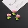 Cadena de Teléfono DIY Hecha a Mano de Acrílico Tulipán 3D Color Crema Fresco y Sencillo Accesorios para Bolsos de Zapatos Componentes con Cuentas