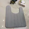 Tapete de Chão em Veludo Coral com Rebound Lento em Formato de U de Espuma de Memória Tapete de Banheiro Antiderrapante Tapete para Banheiro e Vaso Sanitário Tapete de Entrada Tapete Antiderrapante para Vaso Sanitário
