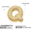 Collar Colgante Misterioso y Lujoso con Circonitas Incrustadas y 26 Letras Inglesas, Acero Inoxidable Chapado en Oro de 18k, Collar de Joyería para Mujer