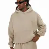 Moletom com Capuz de Manga Longa Harajuku Hip Hop Padrão de Letras Personalizado Unissex Outono Inverno Calça Longa Casual Larga de Perna Larga Americana