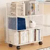Estante de chão porta-livros carrinho pequeno móvel estante para estudantes domésticos estante de armazenamento de livros multicamadas integrada montada na parede