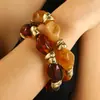 Moda Retrô Assimétrica Europeia e Americana Transfronteiriça Resina Ccb Prata Quebrada Turquesa Conjunto de Pulseiras com Contas Pulseira Maillard