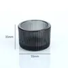 Taza de Vela Transparente con Rayas Verticales Decoración de Boda Aromaterapia Fragancia Portavelas de Mesa Taza de Vidrio para Velas Taza de Aromaterapia Colorida